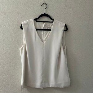 Ted Baker V-Neck Sleeveless Blouse Women's Size 5 US 12 Cream White